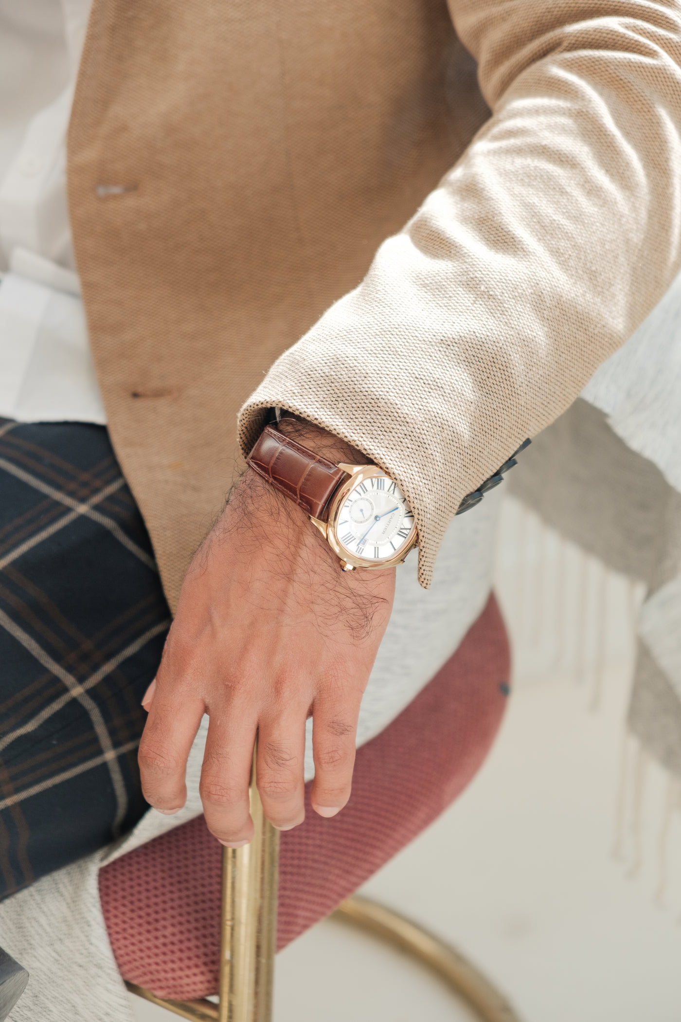 Leather strap, worn