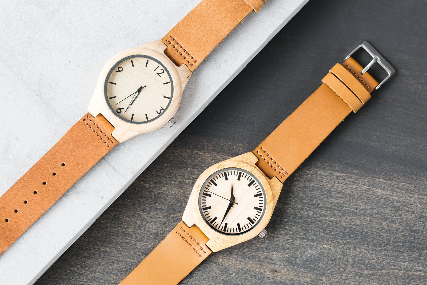 Two in tan leather